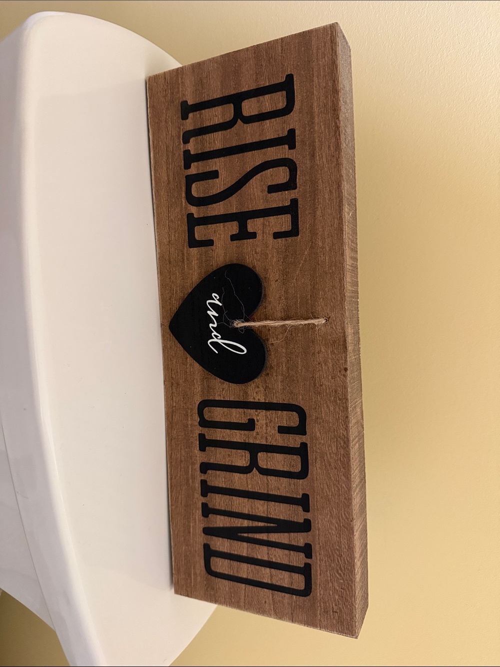 Rise and Grind Wooden Wall Decor - Brown and Black